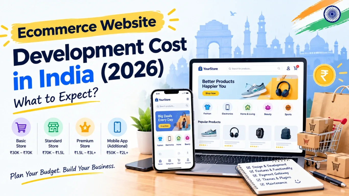 Thumbnail for blog article: Ecommerce Website Development Cost in India (2026)